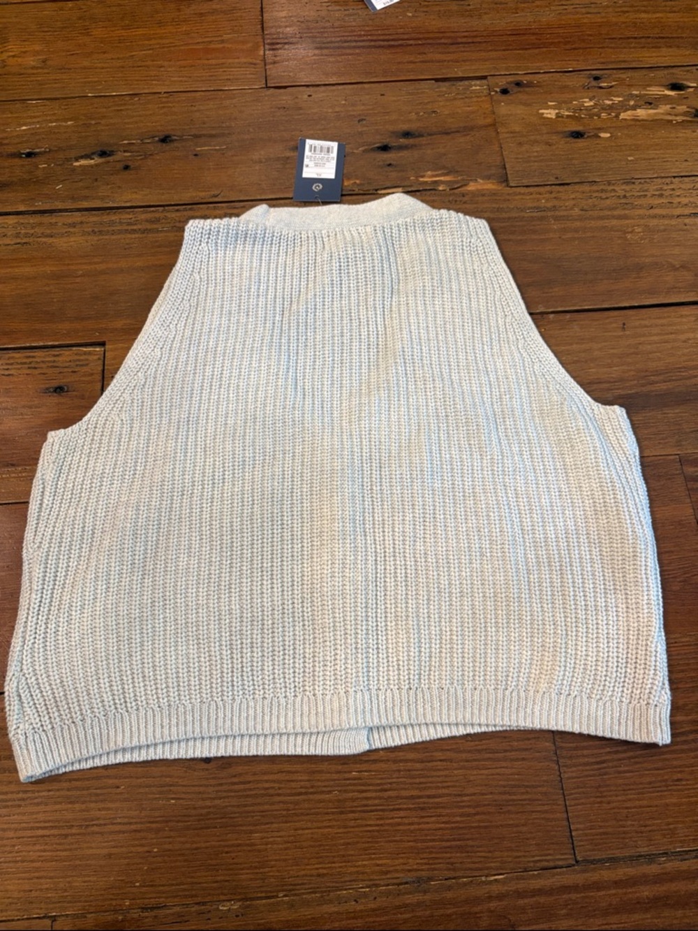 Universal Thread Light Gray Ribbed V-Neck Buttoned Knit Vest - Picture 3 of 3